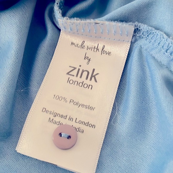 Zink London scalloped lace pattern blue blouse size S - Picture 7 of 7